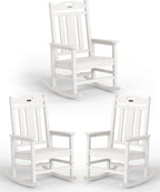 Ciokea Oversized Outdoor Rocking Chairs Set of 3, 380lbs Heavy-Duty Large Patio by CIOKEA