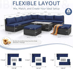 NICESOUL 11 Piece High-End Outdoor Furniture Set, 29.3'' High Back XL Big Size - Image 4