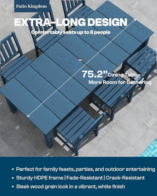 5-Piece White Outdoor Dining Set - Image 2