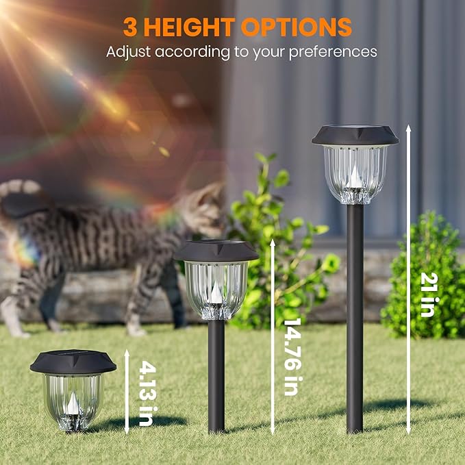 AOSEA 12000K 10 Pack Solar Lights Outdoor IP65 Waterproof, LED Solar Lights - Image 2