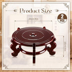 Geetery 2 Pcs 4 to 12 in Wooden Plant Stands Indoor Chinese Oriental Plant Stand - Image 2