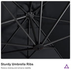 PURPLE LEAF 11.5' X 11.5' Telescopic Patio Umbrella - Image 8