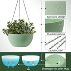T4U 12 Inch Hanging Planters for Indoor Outdoor Plants, 2 Pack Plastic Hanging - Image 6