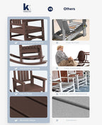 KINGYES Outdoor Rocking Chair Set 2, All Weather HDPE Patio Rocking Chairs - Image 5