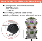 GameXcel Vertical Planter 4 Tier Stackable Planters Garden Planters Strawberry - Image 6