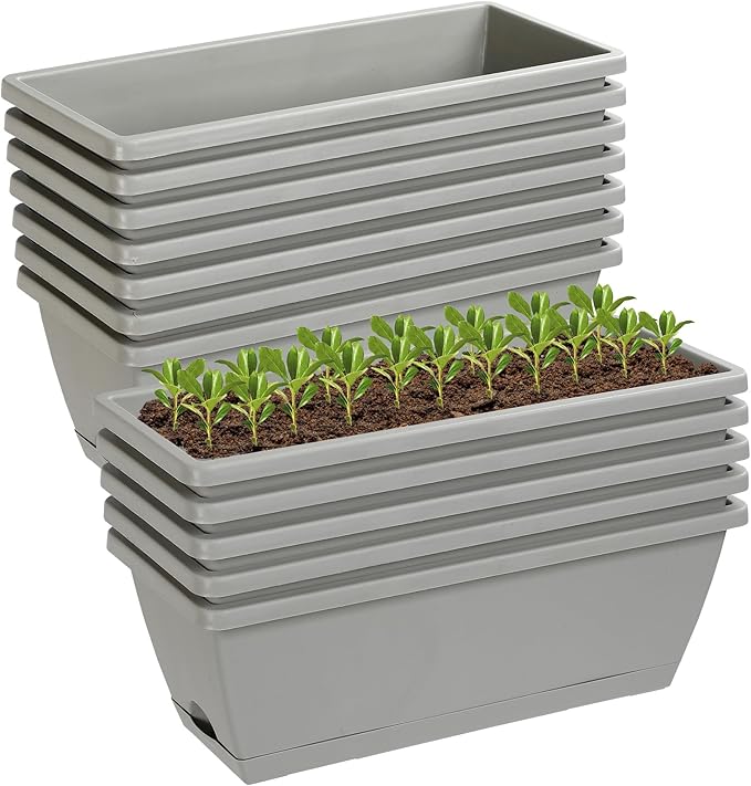 12Pcs 17Inches Rectangle Planter Box by Lysjtsr