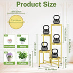 iDavosic.ly Plant Stand Indoor Outdoor, 5 Tier Corner Metal Flower Display - Image 3