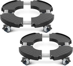 sanyi Plant Caddy with Wheels, 2 Pack 8-21" Adjustable Rolling Plant Stands by sanyi