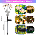 Solar Garden Lights, 4 Pack 24 LED Solar Swaying Flower Light, Waterproof - Image 2