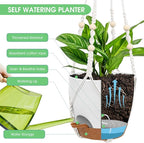 Hanging Planters for Indoor Outdoor Plants, 2 Pack Self Watering Hanging Pots - Image 3