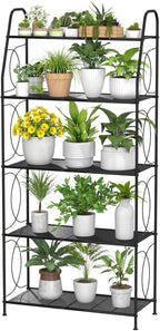 5 Tier Plant Stand Indoor Outdoor, Heavy Duty Plant Shelf, Metal Mesh Tall by VyGrow