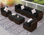 NICESOUL 8 Seater Modern Outdoor Seating Group, Plus Size Big Wicker Patio - Image 3