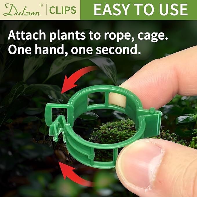 Dalzom® 300Pcs Tomato Clips, Plastic Trellis Clips Plant Support Clips - Image 4