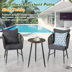Metal Outdoor Side Tables Set of Two Small Outside Round End Table - Image 5