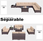 Kullavik 10 Pieces Outdoor Patio Furniture Set - Image 5