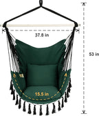 Y- STOP Hammock Chair Hanging Rope Swing, Max 500 Lbs, 2 Cushions Included - Image 7