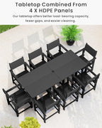 9-Piece Outdoor Dining Set, HDPE Weatherproof Patio Table and Chairs Set - Image 4