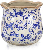 6 Inch Ceramic Plants Pots Vintage Ceramic Flower Planters Crackle Glaze Finish by Newtay
