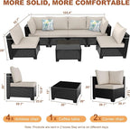 Outdoor Wicker Patio Furniture Set, Rattan Sectional Sofa Set - Image 2
