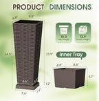 Set of 2 24 Inch Tall Plastic Planters - Image 7