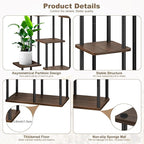 7 Tier Plant Stand Indoor, Thickened Metal Wood Corner Plant Shelf Stands - Image 3