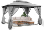 LAUSAINT HOME Semi-Permanent Outdoor Patio Gazebo 10'x13', Heavy Duty Party - Image 9