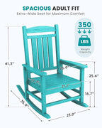 SERWALL HDPE Outdoor Rocking Chair Set of 2, Patio Rocking Chairs, All-Weather - Image 3