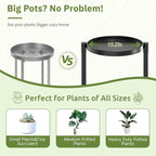 3 Tier Plant Stand Indoor Outdoor, 10in Wide Metal Tiered Tall Flower Pot - Image 3