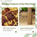 Plant Stand with Wheels Outdoor Indoor Hanging Plant Shelf - Image 8