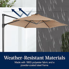 Best Choice Products 10ft Solar LED Offset Cantilever Hanging Market Patio - Image 6