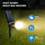 KEV 800 Lumens Solar Spot Lights Outdoor, 18 LEDs Solar Flood Lights - Image 6