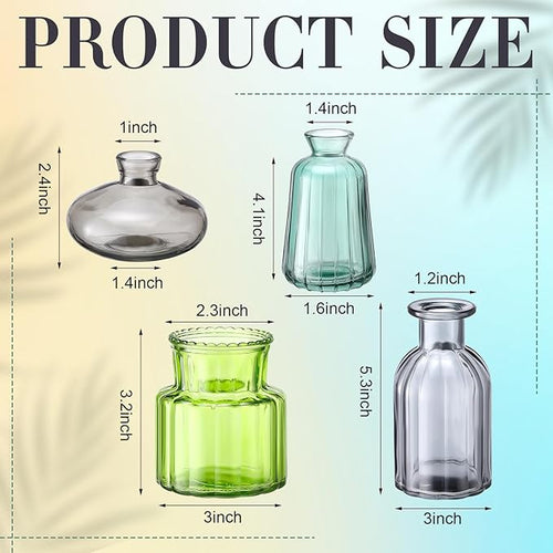 4 Pcs Stained Glass Hanging Vases Hanging Glass Planters Small Plant Terrarium - Image 2