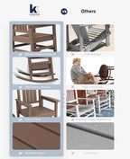 KINGYES HDPE Rocking Chairs Outdoor, Patio Rocking Chairs - Image 6