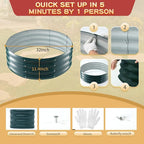 Durable Round Steel Raised Garden Bed Painted - Image 5