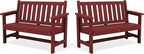 SERWALL Outdoor Bench, HDPE Outdoor Benches Weatherproof, 2-Person Garden Bench by SERWALL