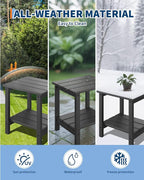 GarveeLife Adirondack Outdoor Side Table 18 x 15 in, HDPE 2-Tier Patio Side - Image 5
