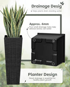 Greesum 32 Inch Tall Plastic Planters, Detachable Inner Pot & Drainage Holes - Image 4