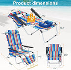 ABORON Tanning Chair with Face Hole, 5-Position Adjustable Reclining Beach - Image 3
