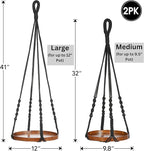 2 Pack Macrame Plant Hanger | Plant Hanger Indoor, Hanging Planter Shelf | - Image 3