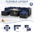NICESOUL 9 Piece Oversized Outdoor Patio Furniture Set, 29.3'' High Back Comfy - Image 4