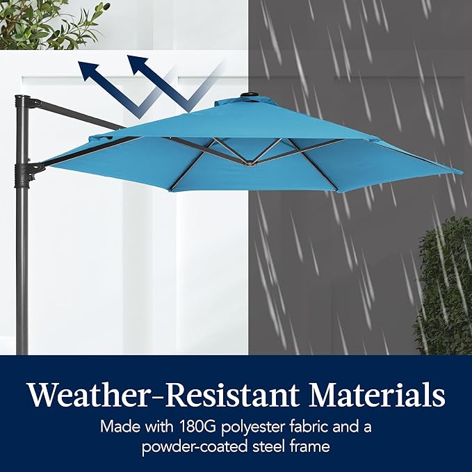 Best Choice Products 10ft Solar LED Offset Cantilever Hanging Market Patio - Image 6