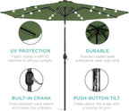 Best Choice Products 10ft Solar Polyester LED Lighted Patio Umbrella w/Tilt - Image 5