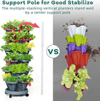 Strawberry Vertical Planters Tower Garden 3 Pack, 7 Tiered Stacking Herb - Image 3