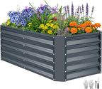 ZORMY 4×2×1.4ft Galvanized Raised Garden Bed Kit, Metal Planter Boxes Outdoor - Image 9