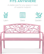 Best Choice Products Outdoor Bench Steel Garden Patio Porch Furniture - Image 3