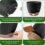 Plant Pots 12/10/9 Inch Self Watering Pots, Plastic Flower Pots, Nursery - Image 2