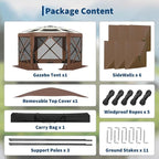 11.5x11.5FT 6-Sided Pop Up Gazebo Tent，One-Push Setup Canopy Tent - Image 9