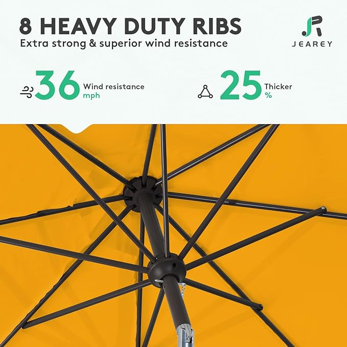 JEAREY 9FT Outdoor Patio Umbrella Market Umbrella - Image 4