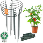 32 inch Plant Support Stakes, 10 Pack Half Round Metal Garden Plant Stake by Linyona