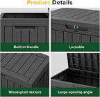 45 Gallon Outdoor Deck Box, Lockable Waterproof Outdoor Storage Boxes - Image 5